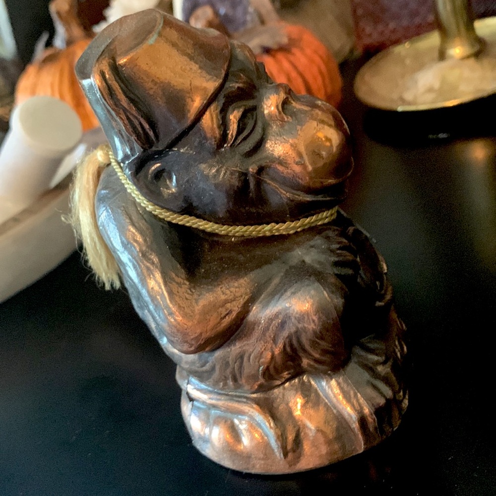 KOKO THE WISE Street Vender w/ Fez VINTAGE Bronze like metal Coin Bank - Picture 7 of 9